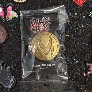 Helluva Boss Moxxie IMP Flip Pin - Gold Enamel